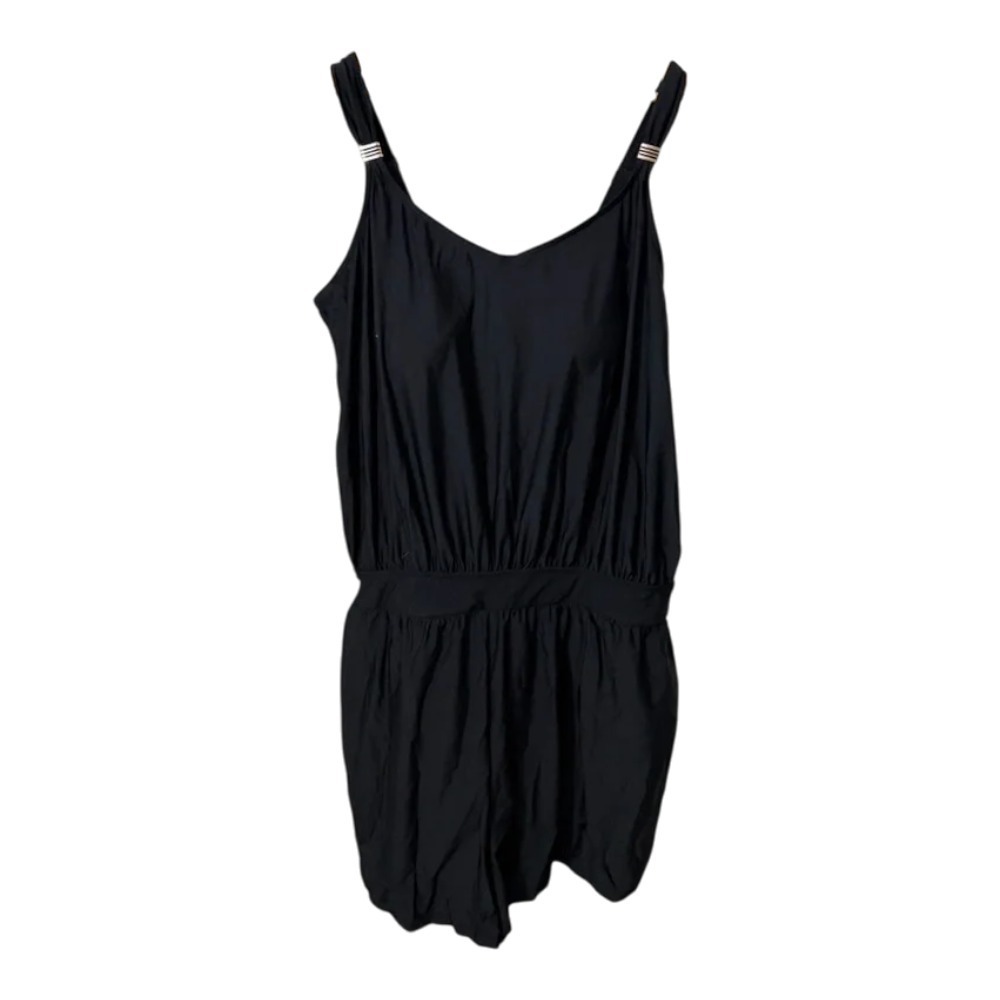 NEW Bloomchic Black Size 10 / M Romper Adjustable Pockets One-Piece Swimsuit - Picture 4 of 13